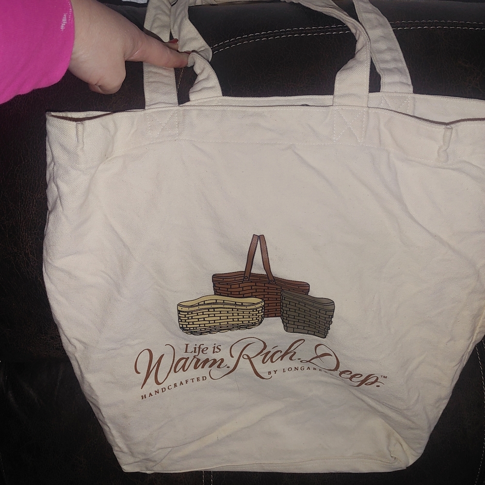 Longaberger Cream Tote Bag